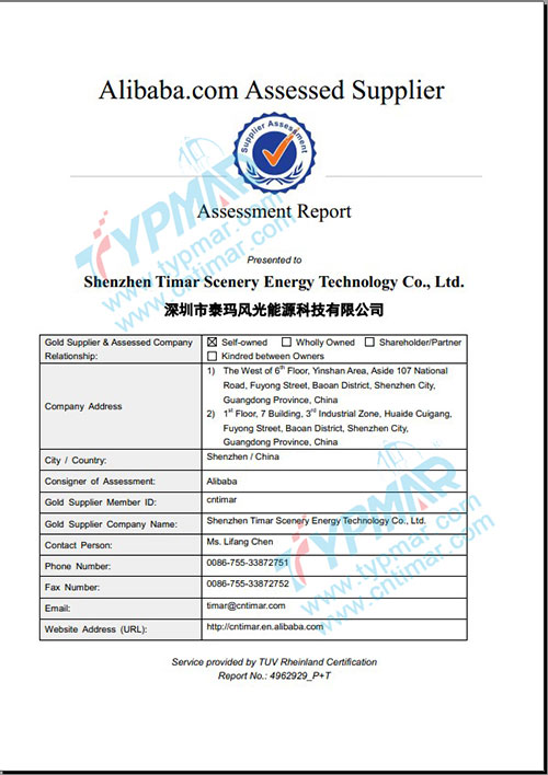 TUV & 阿里巴巴供應商報告